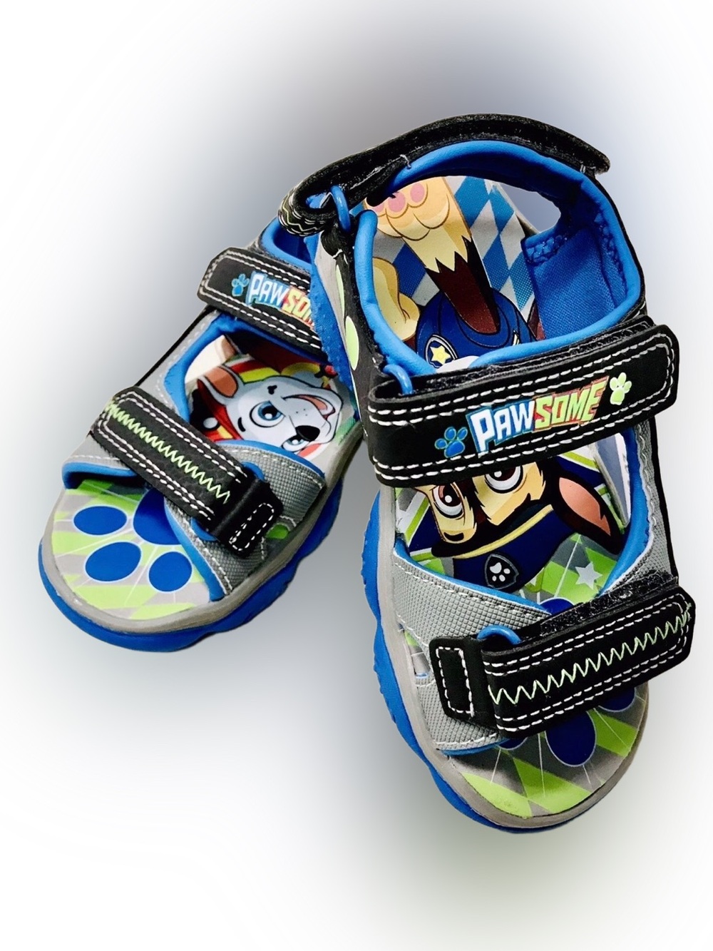 Nicelodeon Boys Toddler Size 9 Paw Patrol Pawsome Sandals Adjustable Ankle Heel